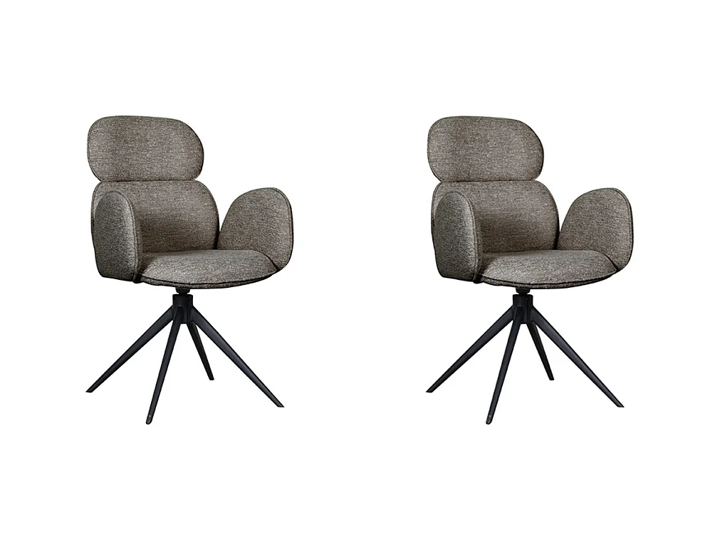 Chaise de salle à manger Vidar - Gris truffe - Boucle - lot de 2