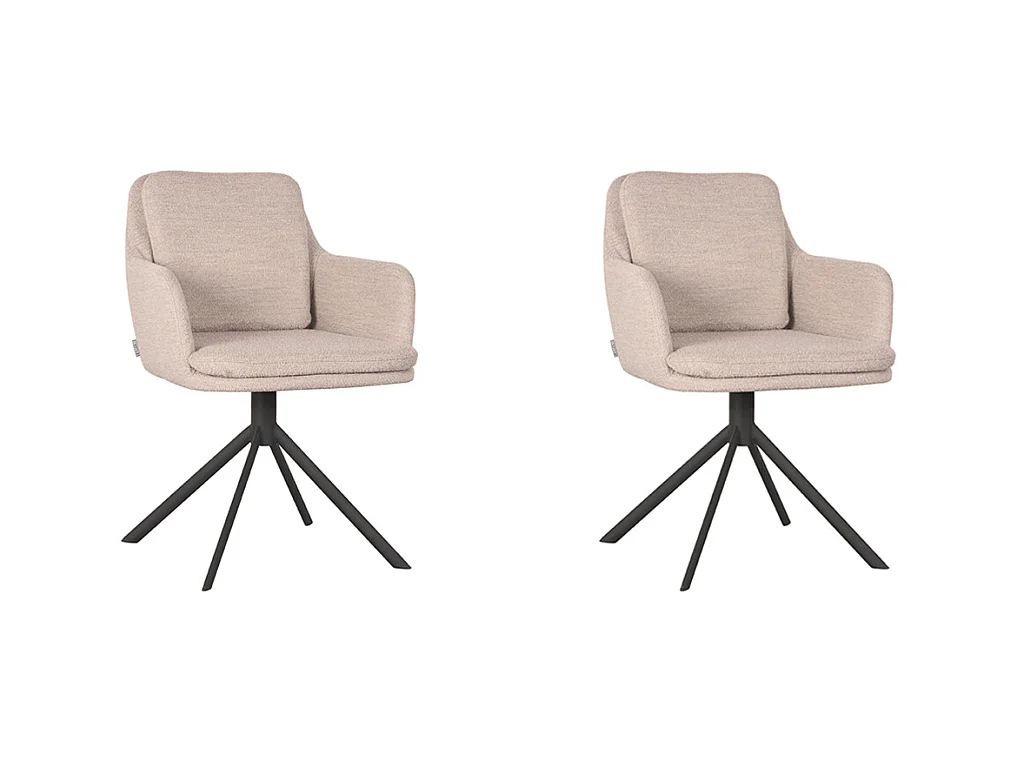 Chaise de salle à manger Joy - Naturel - Boucle - lot de 2