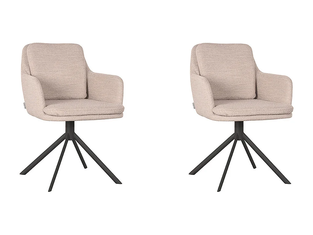 Silla de comedor Joy - Natural - Boucle - juego de 2