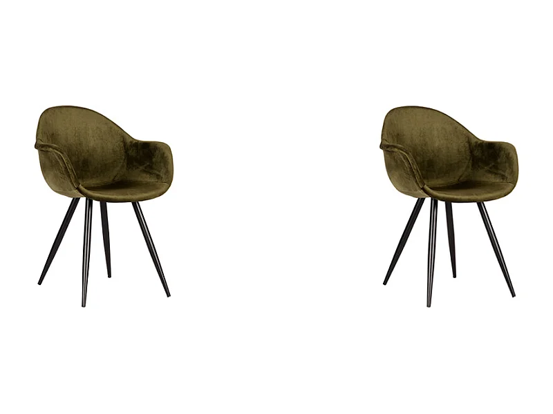 Eetkamerstoel Forli - Army green - Fluweel - set van 2
