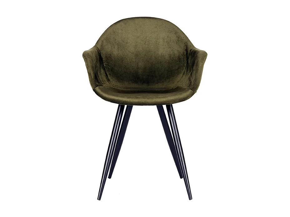 Chaise de salle à manger Forli - Vert armée - Velours - lot de 2