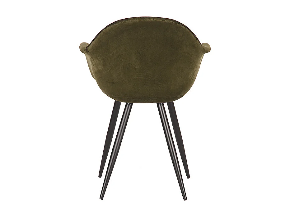 Chaise de salle à manger Forli - Vert armée - Velours - lot de 2