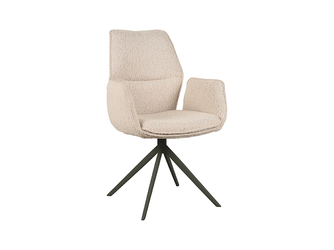Chaise de salle à manger Mellow - Naturel - Boucle - Base noire - lot de 2