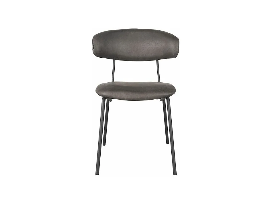 Chaise de salle à manger Zack - Anthracite - Micro Suede - lot de 2