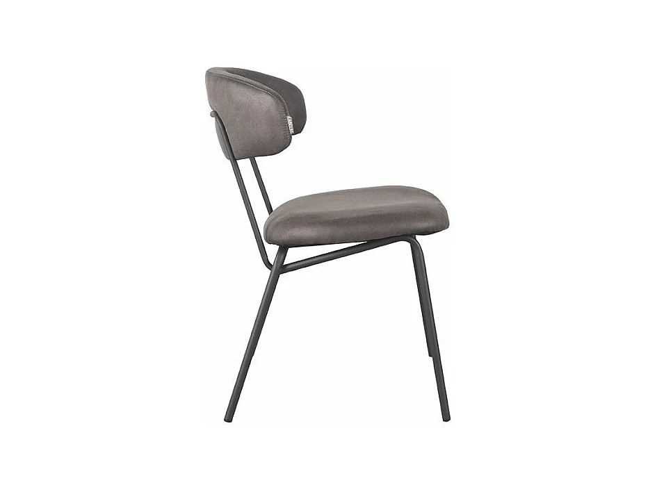 Chaise de salle à manger Zack - Anthracite - Micro Suede - lot de 2