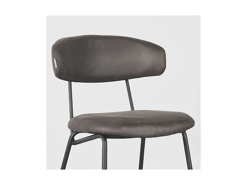 Chaise de salle à manger Zack - Anthracite - Micro Suede - lot de 2