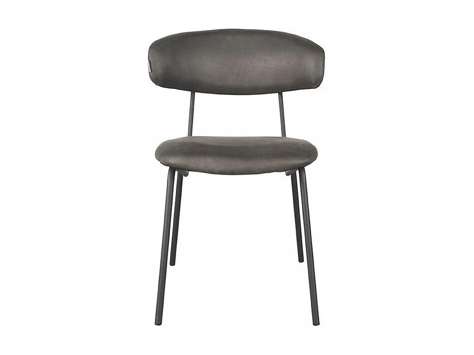 Chaise de salle à manger Zack - Anthracite - Micro Suede - lot de 2