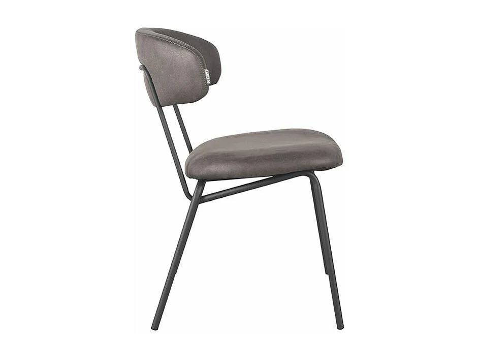 Chaise de salle à manger Zack - Anthracite - Micro Suede - lot de 2
