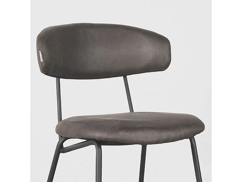 Chaise de salle à manger Zack - Anthracite - Micro Suede - lot de 2