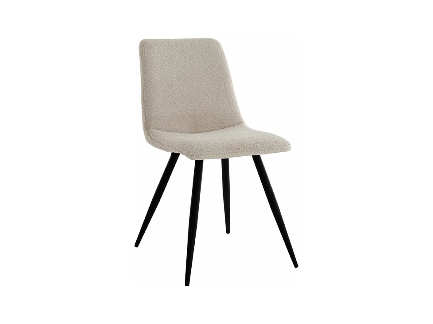 Chaise de salle à manger Jep - Ivoire - Teddy - lot de 2