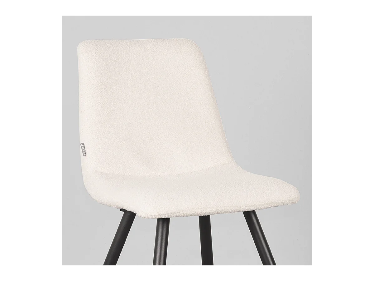 Chaise de salle à manger Jep - Ivoire - Teddy - lot de 2