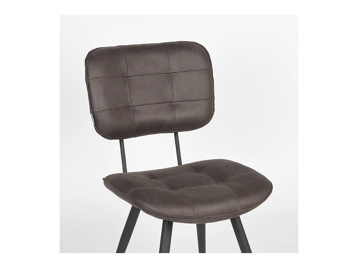 Chaise de salle à manger Gus - Anthracite - Microfibre - lot de 2