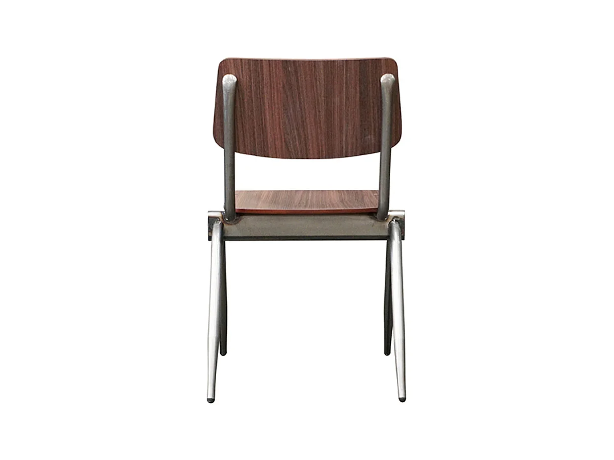 Silla de comedor maciza - Marrón oscuro - Madera - juego de 2