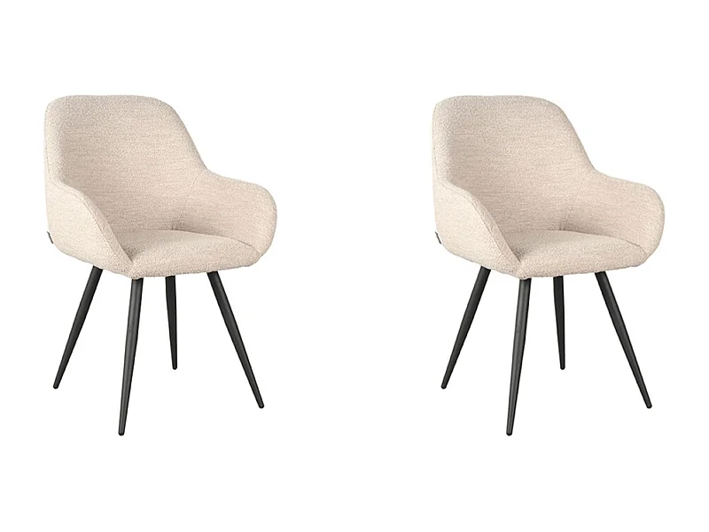 Eetkamerstoel Fender - Naturel - Boucle - 59x57x87 cm - set van 2