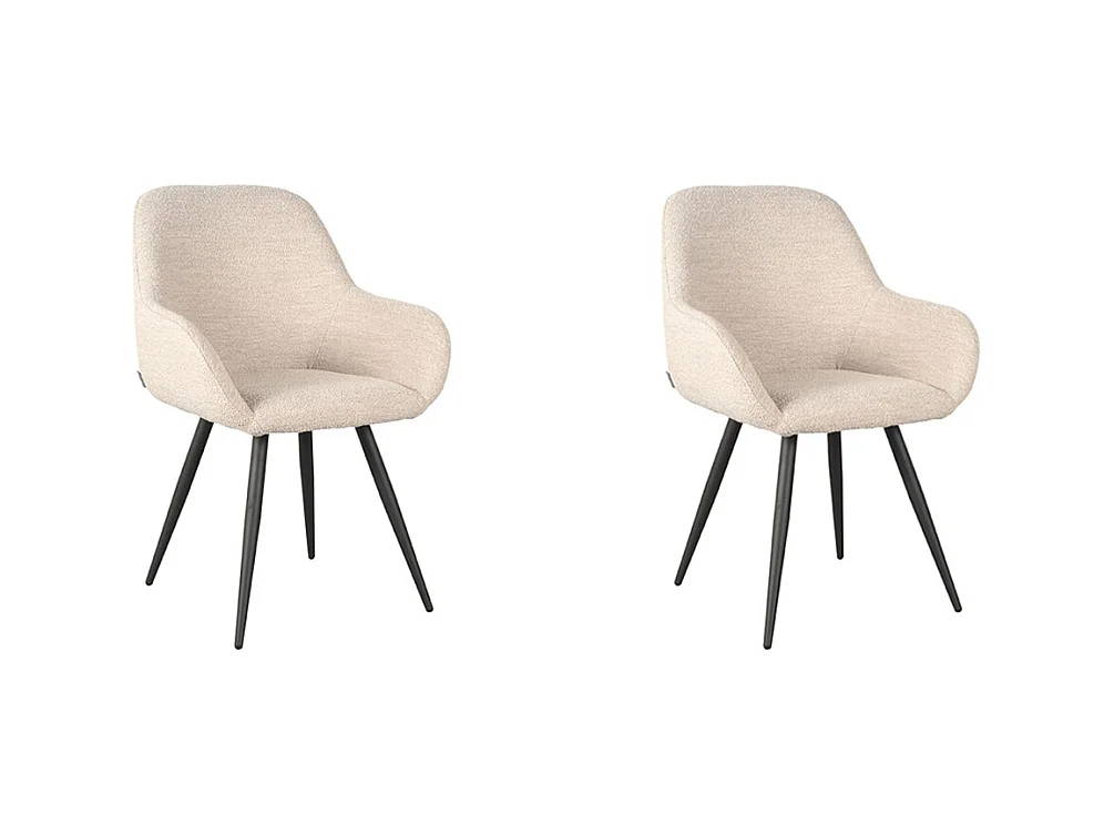 Chaise de salle à manger Fender - Naturel - Boucle - 59x57x87 cm - lot de 2