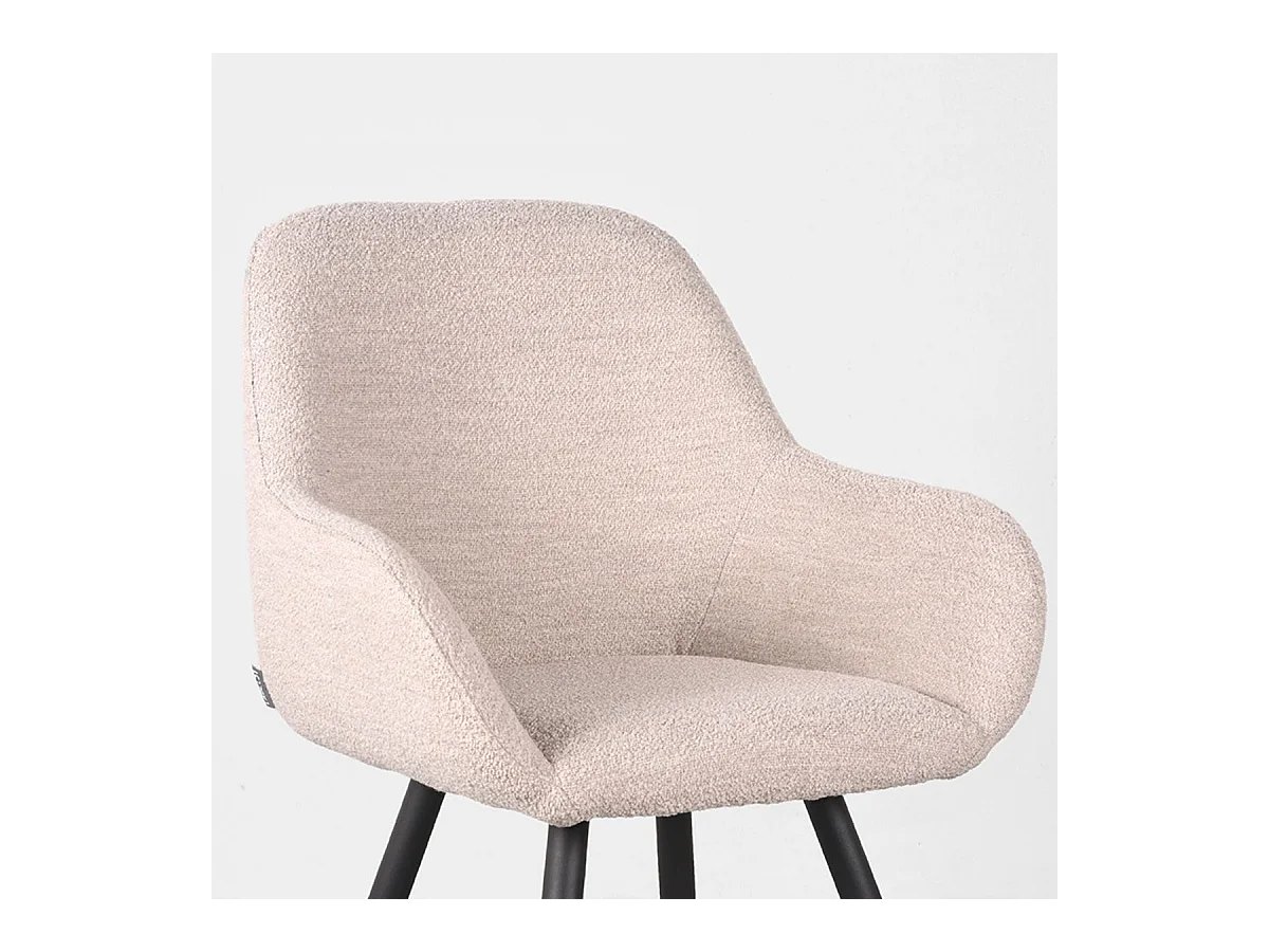 Chaise de salle à manger Fender - Naturel - Boucle - 59x57x87 cm - lot de 2