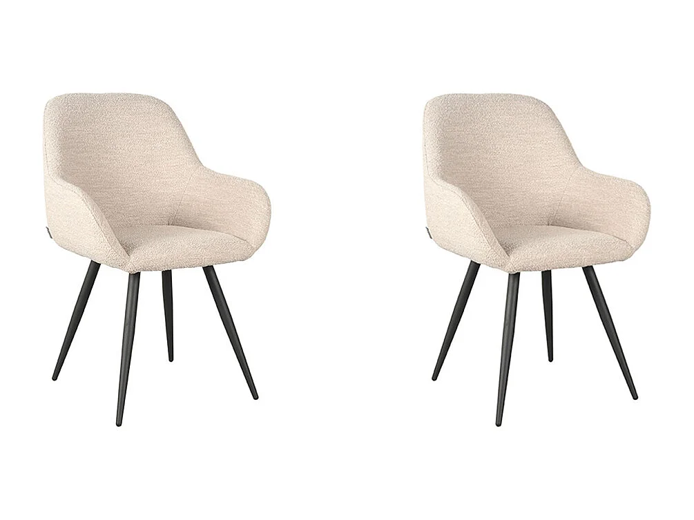 Chaise de salle à manger Fender - Naturel - Boucle - 59x57x87 cm - lot de 2