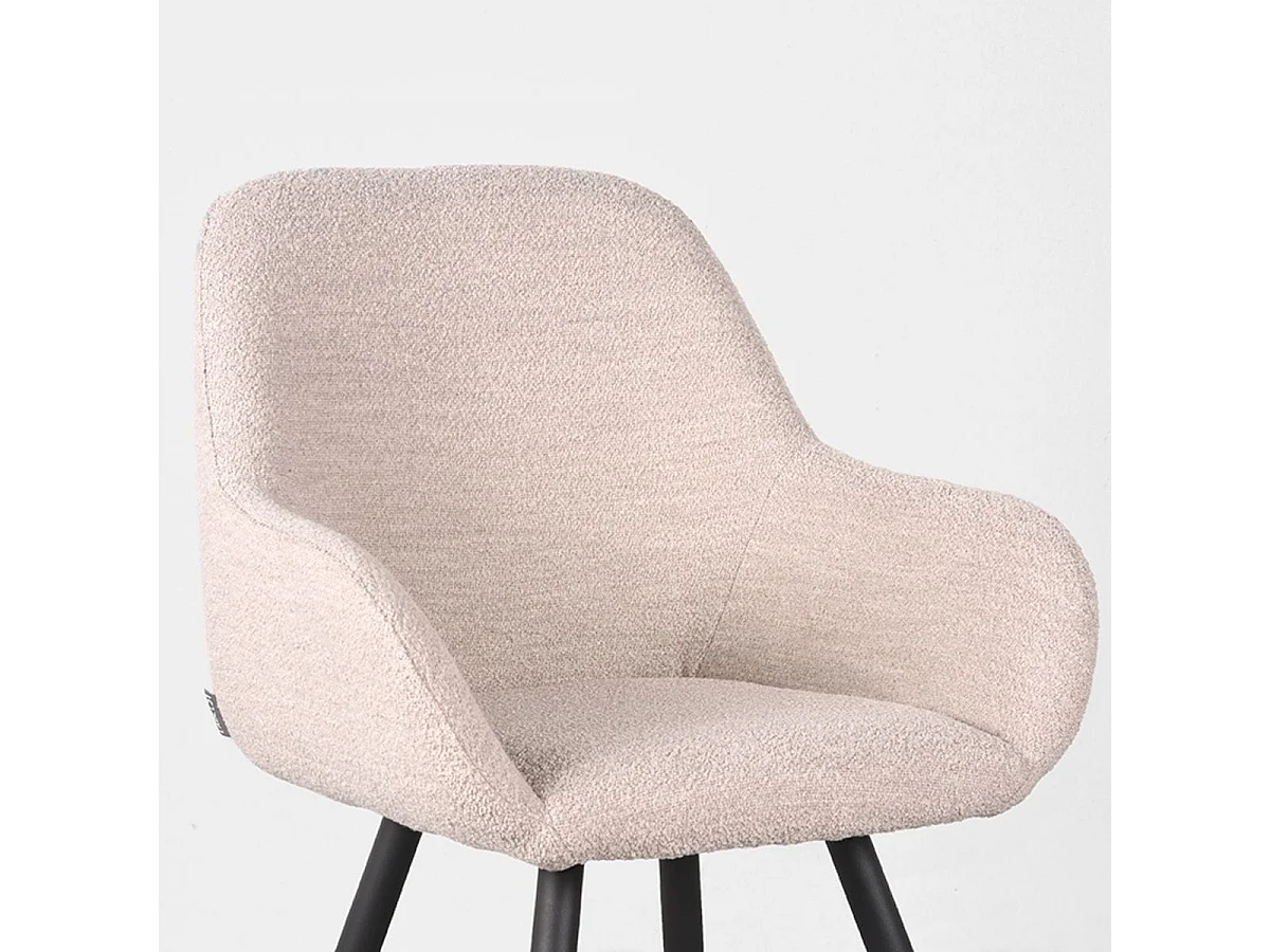 Chaise de salle à manger Fender - Naturel - Boucle - 59x57x87 cm - lot de 2