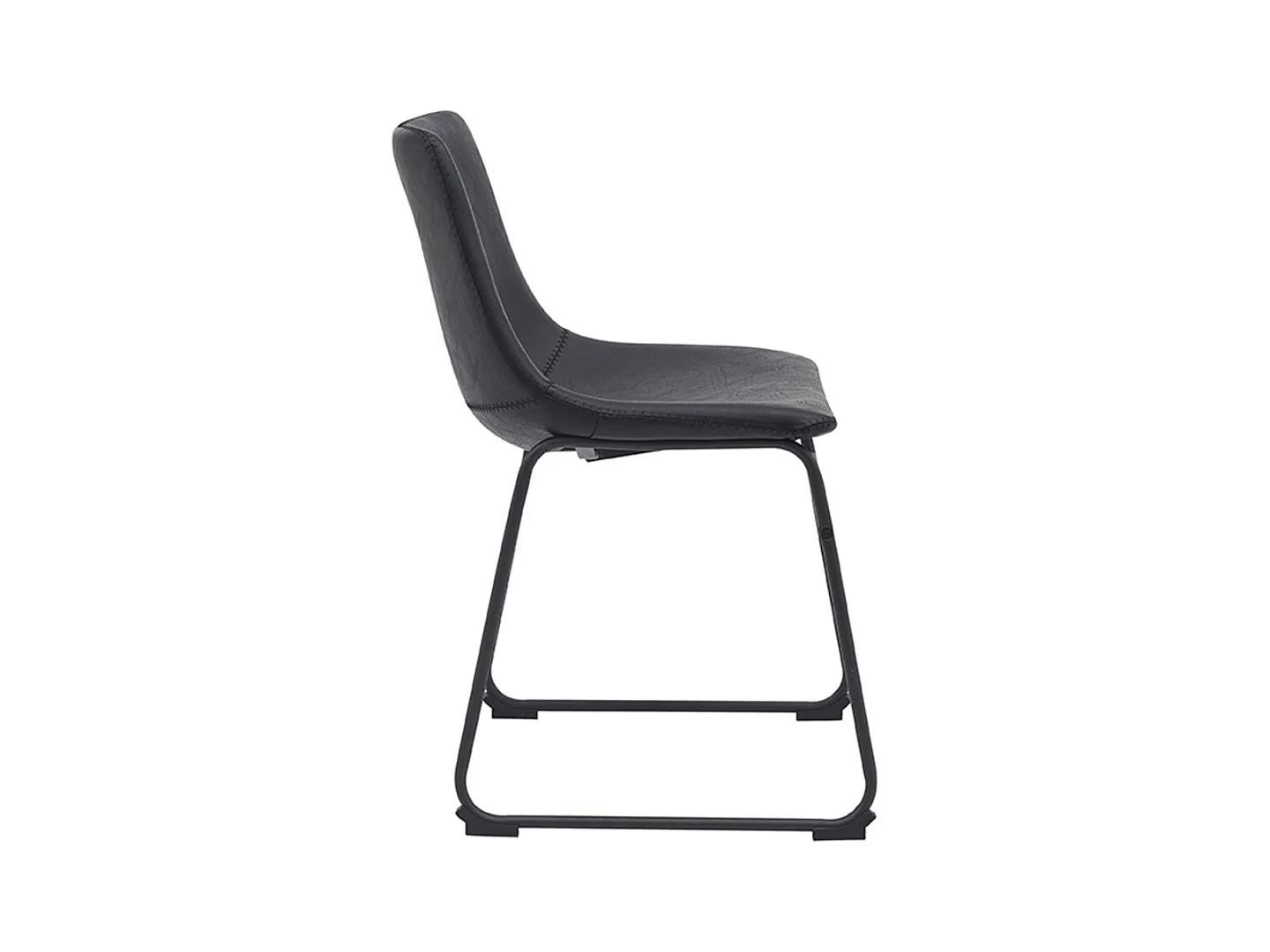 Chaise de salle à manger Risto - Noir - Cuir PU - Lot de 2