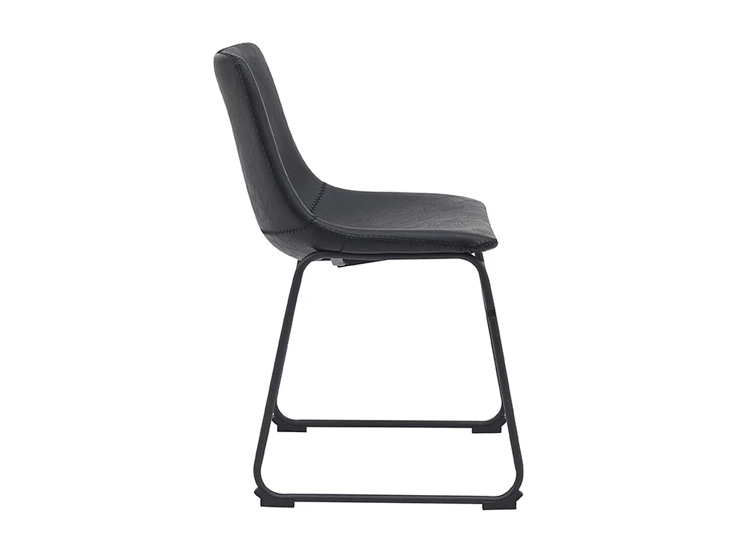 Chaise de salle à manger Risto - Noir - Cuir PU - Lot de 2