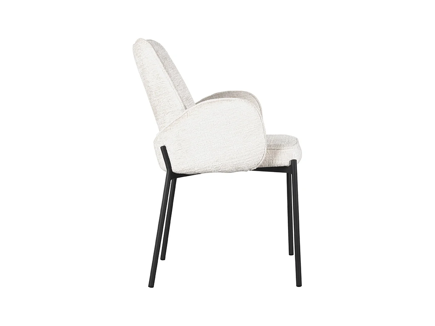 Chaise de salle à manger Joni - Crème - Velours - lot de 2