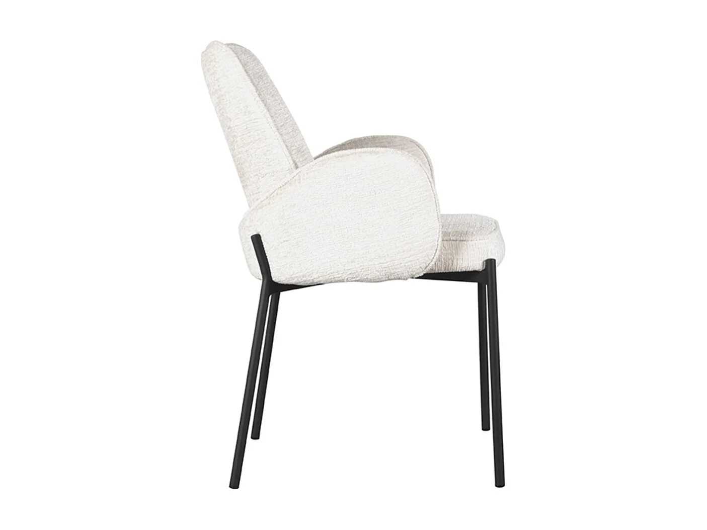 Chaise de salle à manger Joni - Crème - Velours - lot de 2