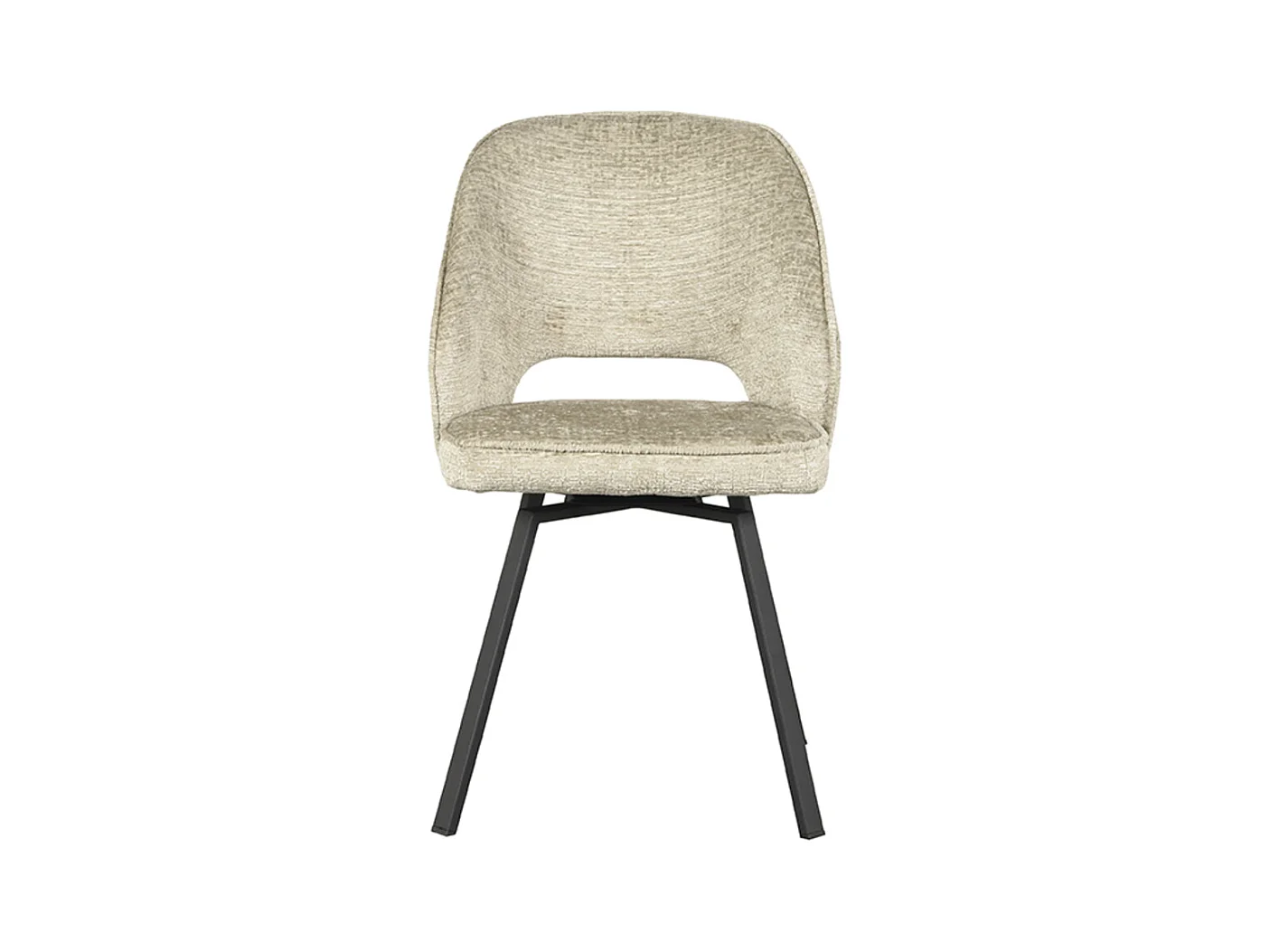 Chaise de salle à manger Lewis - Beige - Velours - 58x52x84 cm - Lot de 2