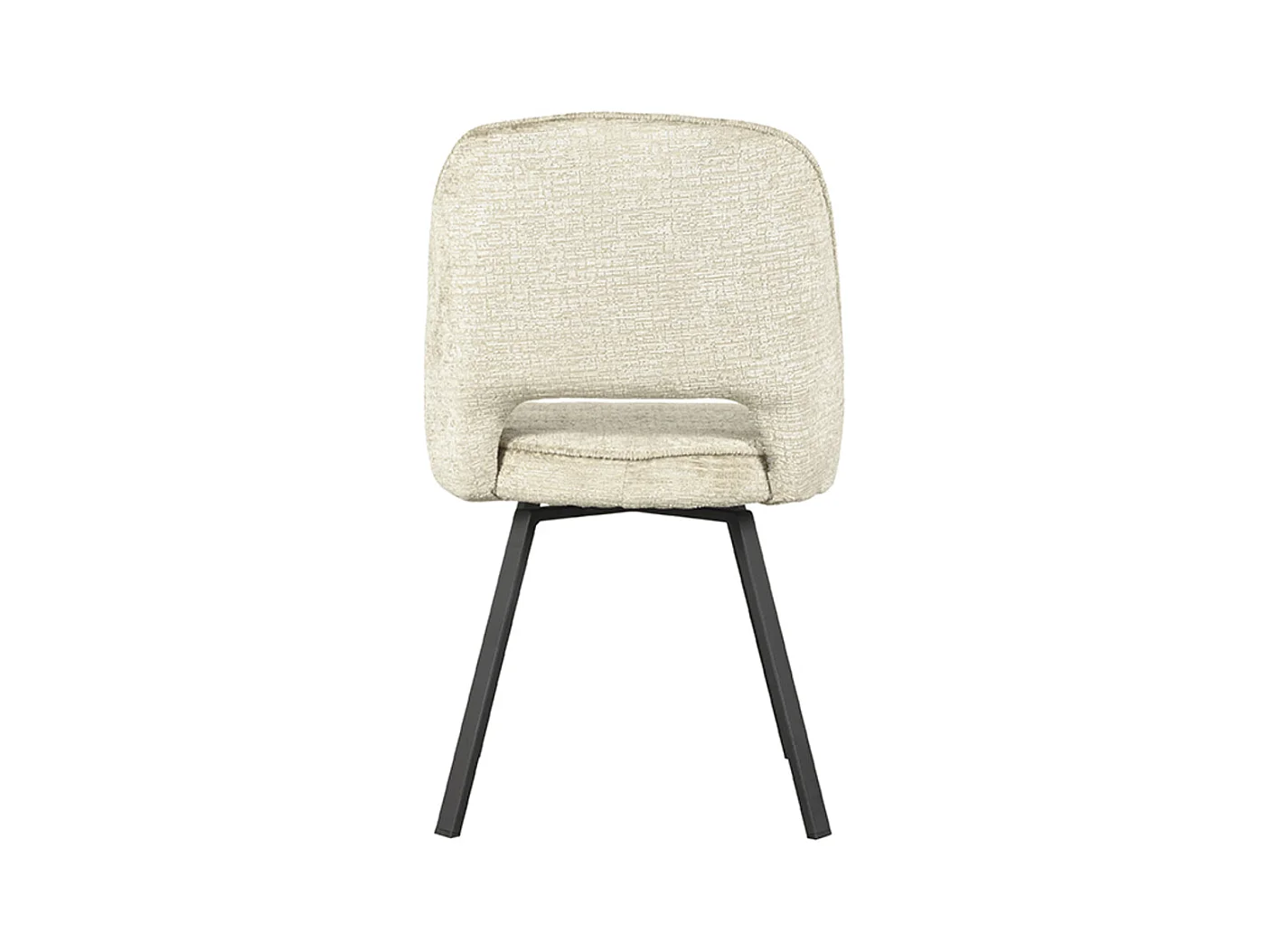 Chaise de salle à manger Lewis - Beige - Velours - 58x52x84 cm - Lot de 2