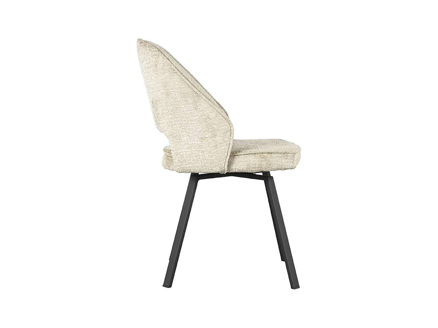 Chaise de salle à manger Lewis - Beige - Velours - 58x52x84 cm - Lot de 2