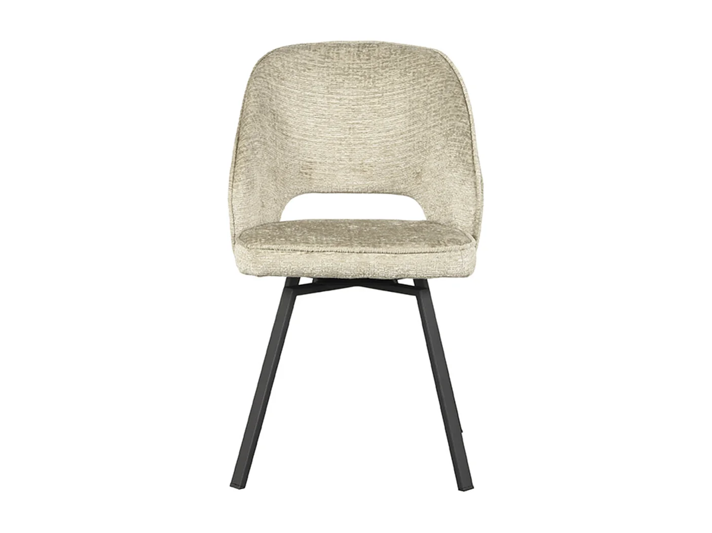 Chaise de salle à manger Lewis - Beige - Velours - 58x52x84 cm - Lot de 2