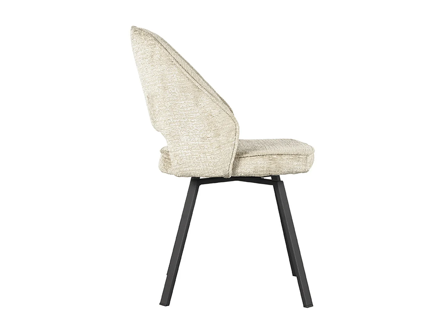 Chaise de salle à manger Lewis - Beige - Velours - 58x52x84 cm - Lot de 2