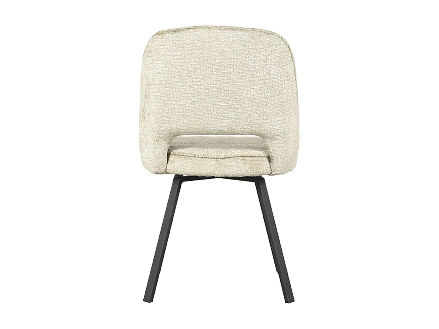 Chaise de salle à manger Lewis - Beige - Velours - 58x52x84 cm - Lot de 2