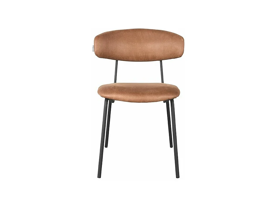 Chaise de salle à manger Zack - Cognac - Micro Suede - lot de 2