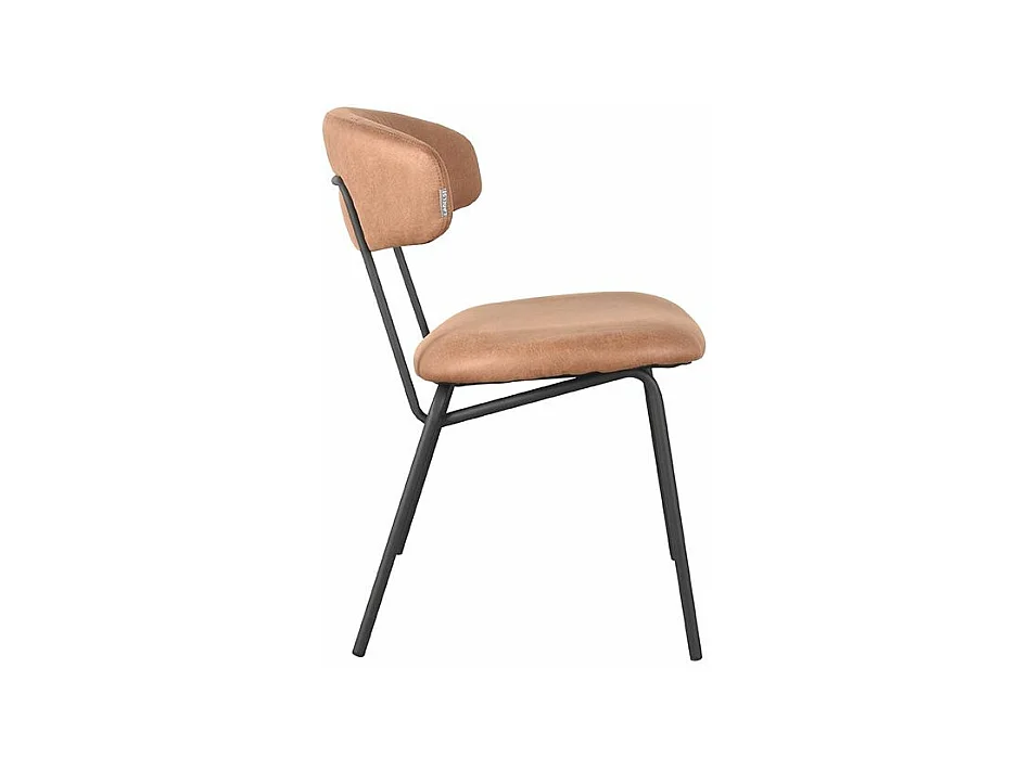 Chaise de salle à manger Zack - Cognac - Micro Suede - lot de 2