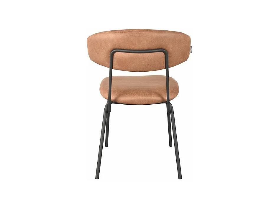 Chaise de salle à manger Zack - Cognac - Micro Suede - lot de 2