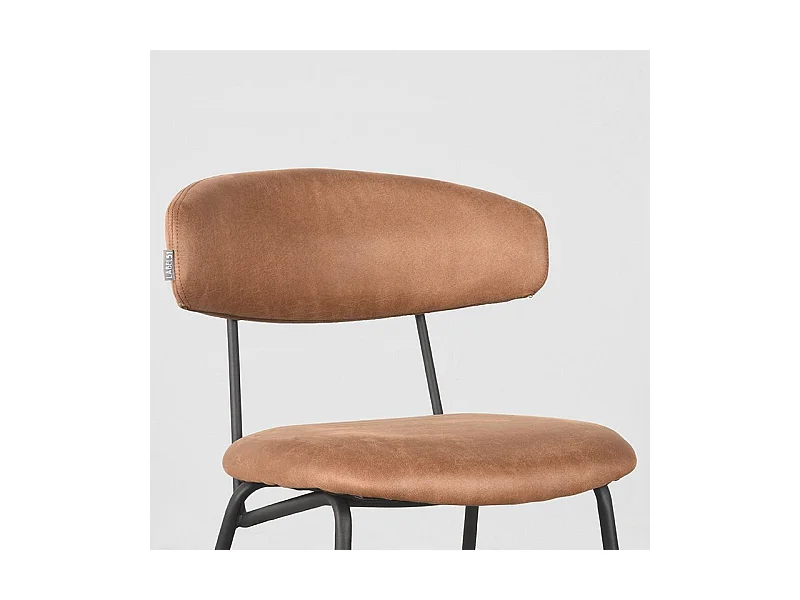Chaise de salle à manger Zack - Cognac - Micro Suede - lot de 2