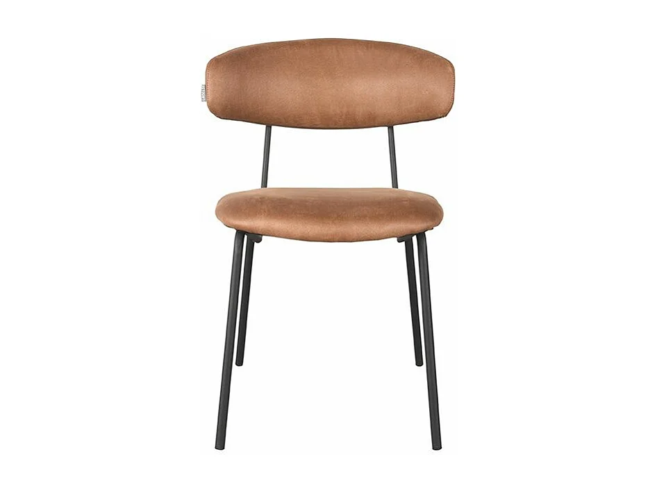 Chaise de salle à manger Zack - Cognac - Micro Suede - lot de 2