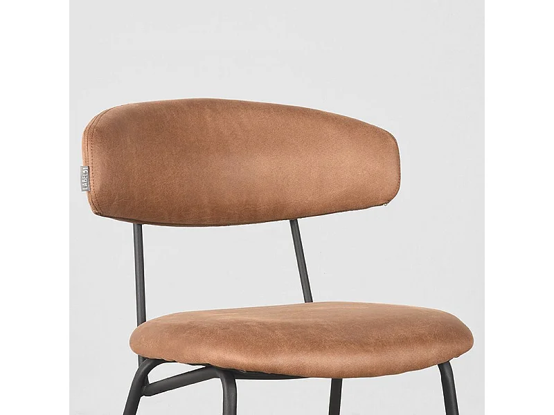 Chaise de salle à manger Zack - Cognac - Micro Suede - lot de 2