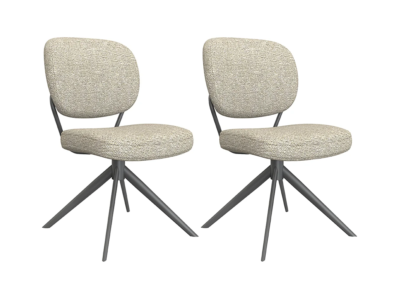 Chaise de salle à manger Geneva - Naturel - Boucle - lot de 2