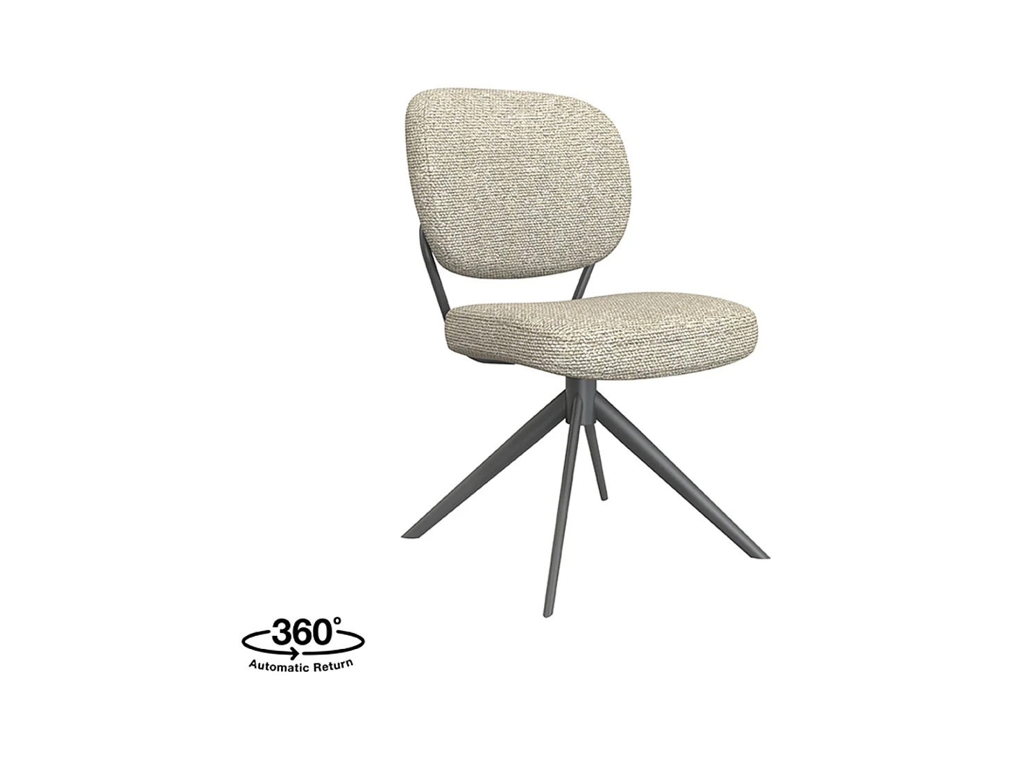 Chaise de salle à manger Geneva - Naturel - Boucle - lot de 2