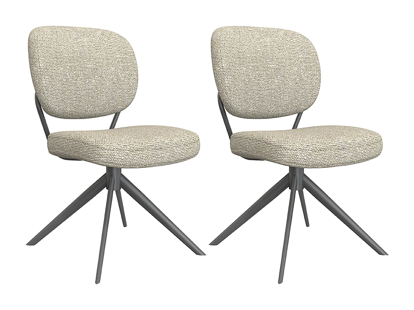 Chaise de salle à manger Geneva - Naturel - Boucle - lot de 2