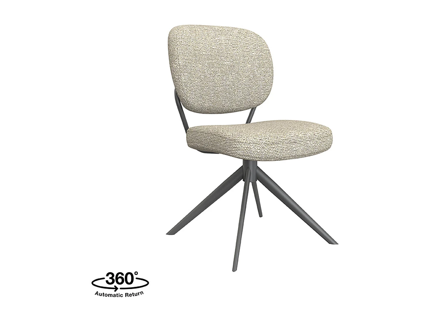 Chaise de salle à manger Geneva - Naturel - Boucle - lot de 2