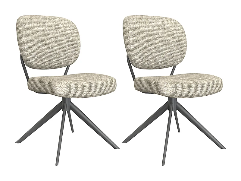 Chaise de salle à manger Geneva - Naturel - Boucle - lot de 2