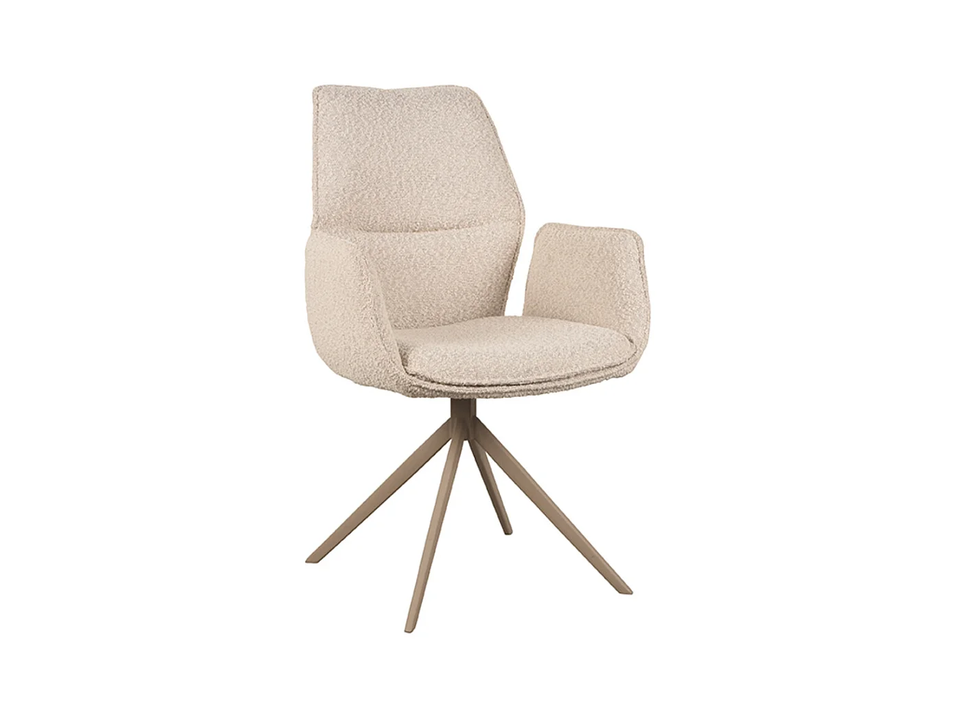 Chaise de salle à manger Mellow - Naturel - Boucle - Base Taupe - lot de 2