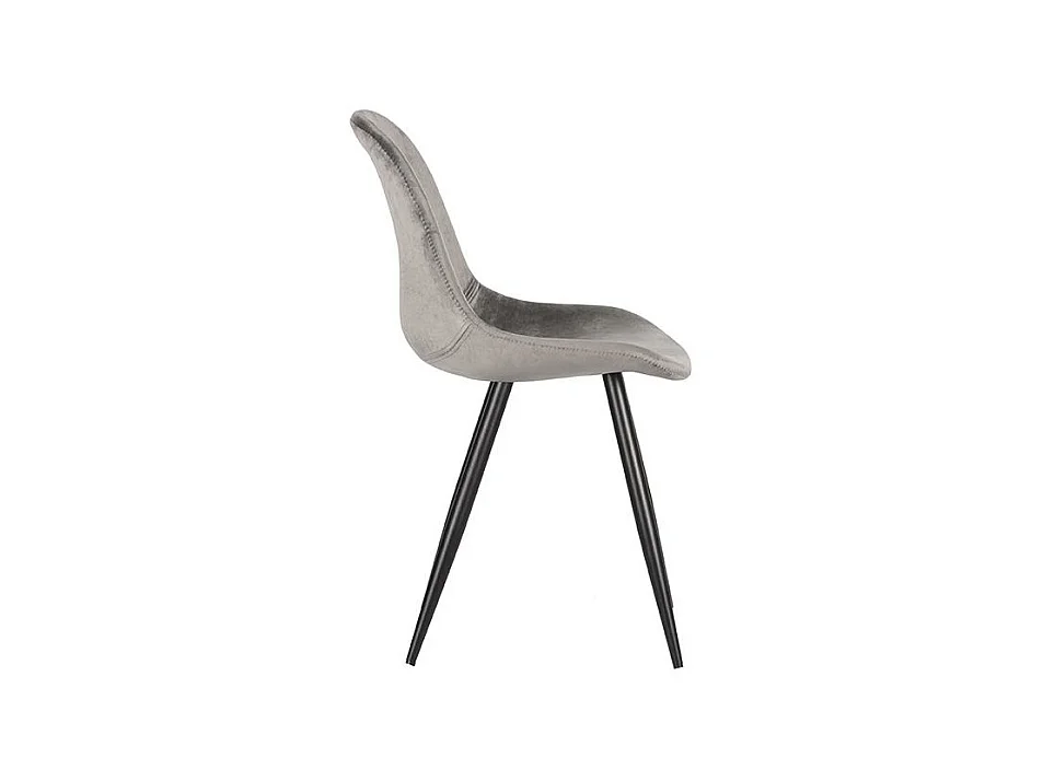 Eetkamerstoel Capri - Grijs - Fluweel - set van 2