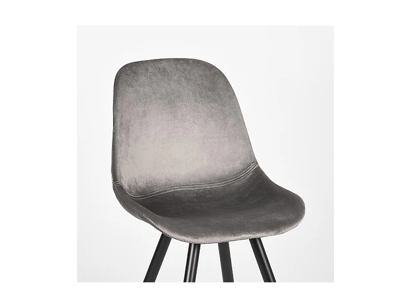 Eetkamerstoel Capri - Grijs - Fluweel - set van 2