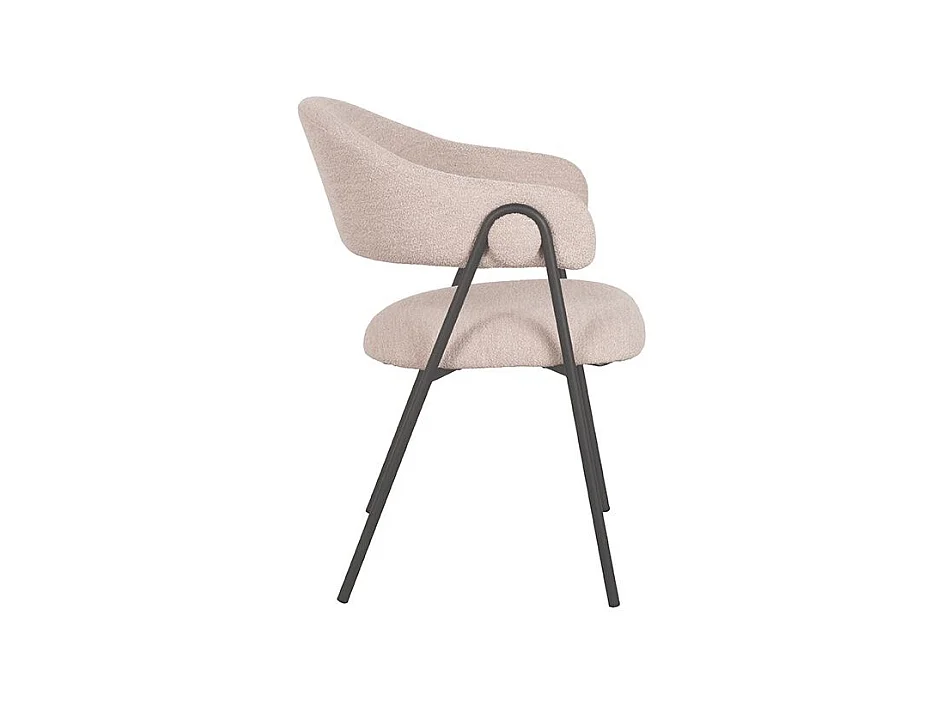 Esszimmerstuhl Lowen - 58x60x84 cm - Natur - Bouclé - 2er-Set