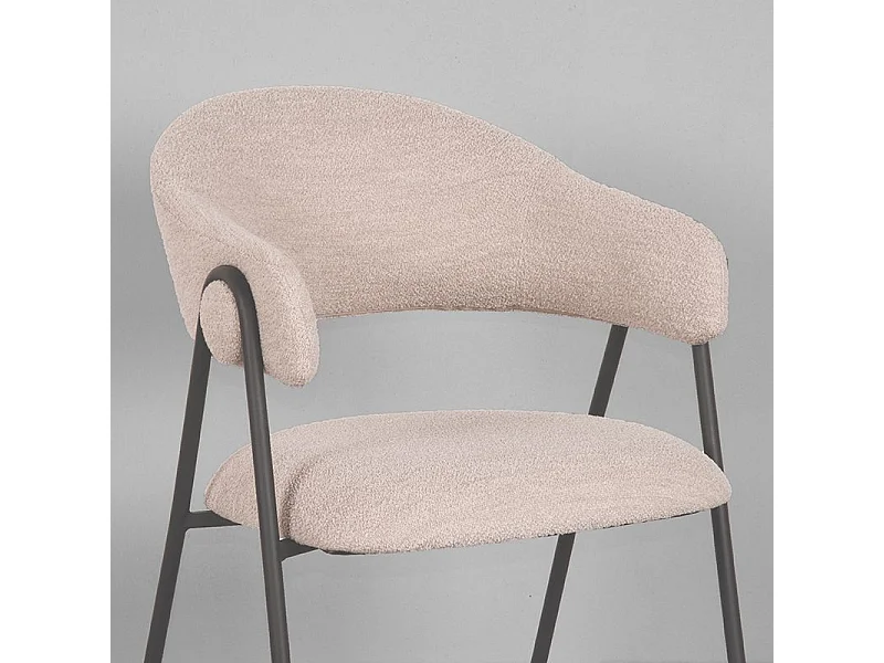 Chaise de salle à manger Lowen - 58x60x84 cm - Naturel - Boucle - lot de 2