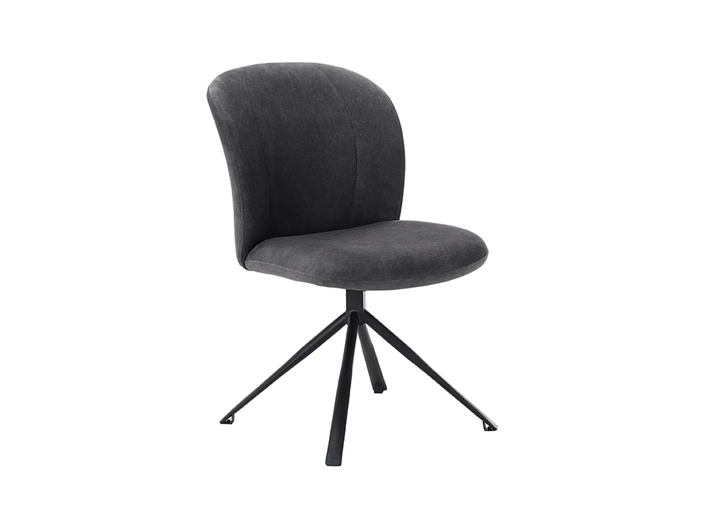 Chaise de salle à manger Kimo - Anthracite - Cosmo - Base noire - lot de 2