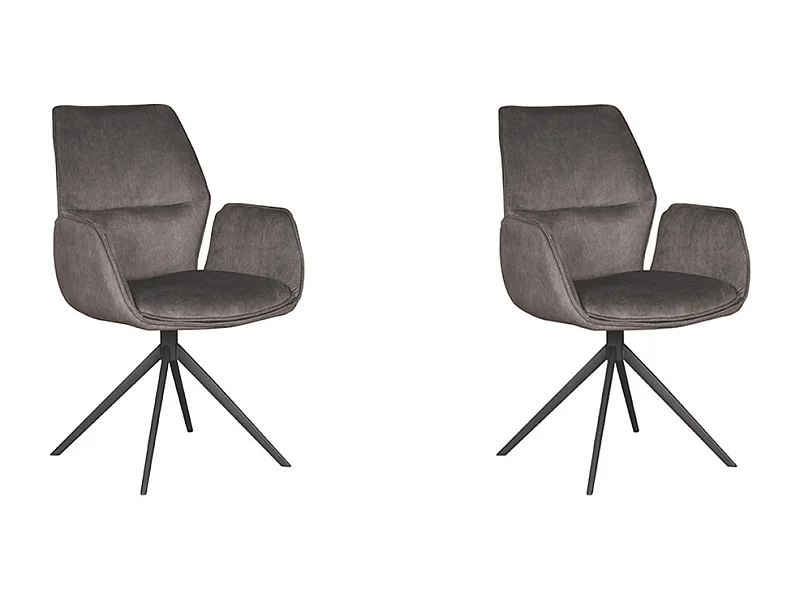 Silla de comedor Mellow - Antracita - Cosmo - 63 x 58 cm - juego de 2